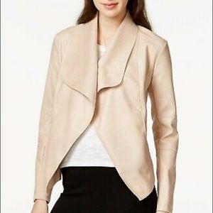 Bar III Flyaway Faux-Leather Jacket in Pearly Sand